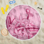 Aotearoa Maori Beach Blanket Pink Fern Ribbons - Aussie Hoodie