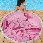 Aotearoa Maori Beach Blanket Pink Fern Ribbons - Aussie Hoodie
