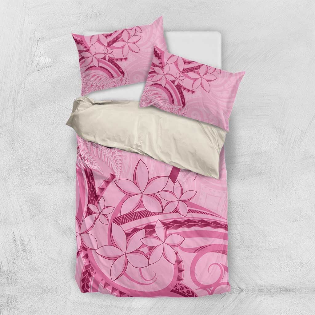 Aotearoa Maori Bedding Set Pink Fern Ribbons - Aussie Hoodie