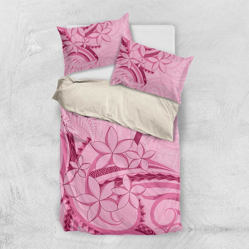 Aotearoa Maori Bedding Set Pink Fern Ribbons - Aussie Hoodie