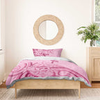 Aotearoa Maori Bedding Set Pink Fern Ribbons - Aussie Hoodie