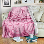 Aotearoa Maori Blanket Pink Fern Ribbons - Aussie Hoodie