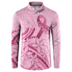 Aotearoa Maori Button Sweatshirt Pink Fern Ribbons - Aussie Hoodie