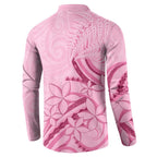 Aotearoa Maori Button Sweatshirt Pink Fern Ribbons - Aussie Hoodie