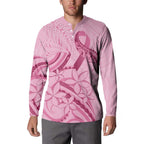 Aotearoa Maori Button Sweatshirt Pink Fern Ribbons - Aussie Hoodie