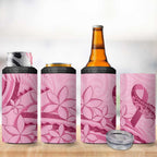 Aotearoa Maori 4 in 1 Can Cooler Tumbler Pink Fern Ribbons - Aussie Hoodie