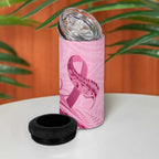 Aotearoa Maori 4 in 1 Can Cooler Tumbler Pink Fern Ribbons - Aussie Hoodie