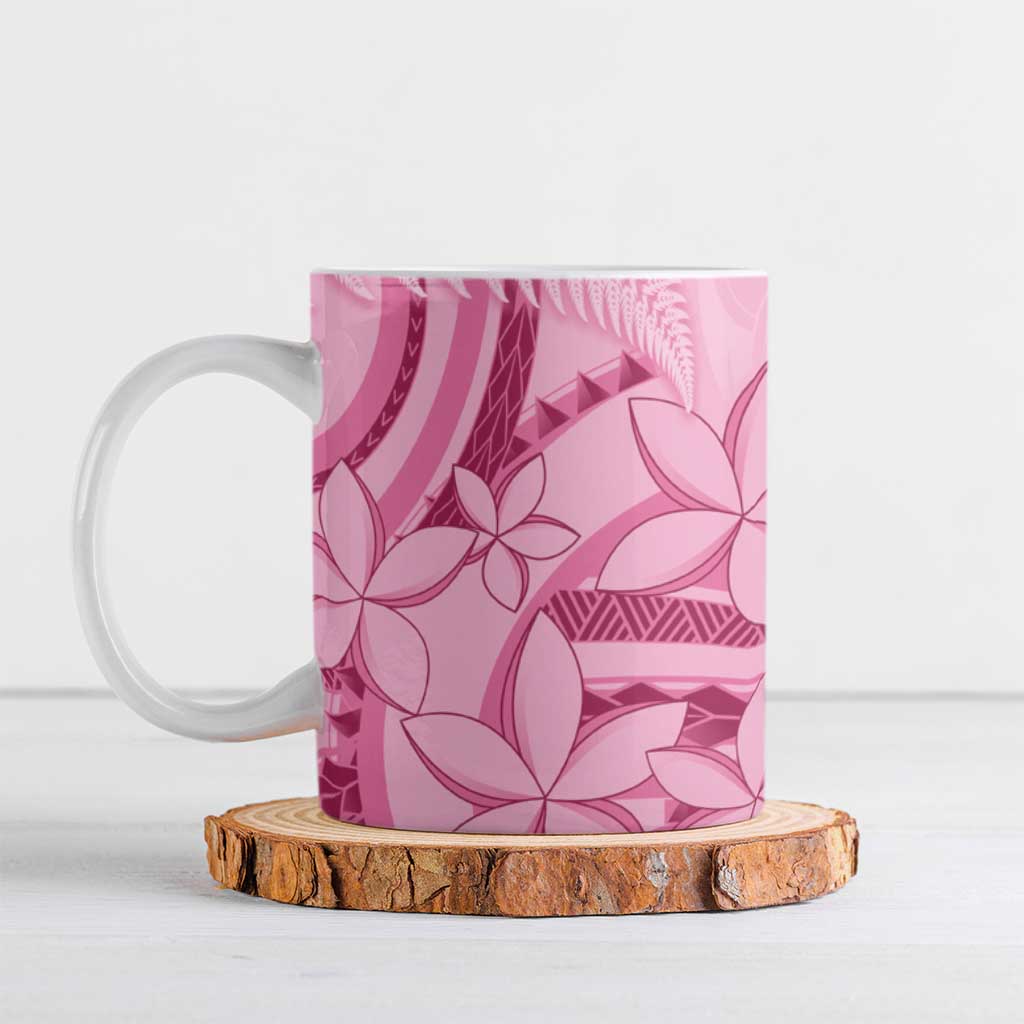 Aotearoa Maori Ceramic Mug Pink Fern Ribbons - Aussie Hoodie