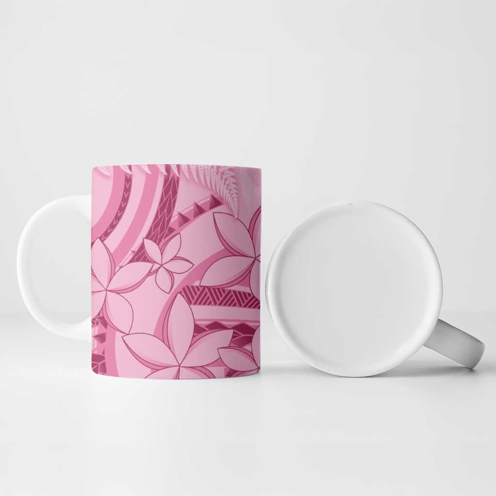 Aotearoa Maori Ceramic Mug Pink Fern Ribbons - Aussie Hoodie