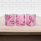 Aotearoa Maori Ceramic Mug Pink Fern Ribbons - Aussie Hoodie