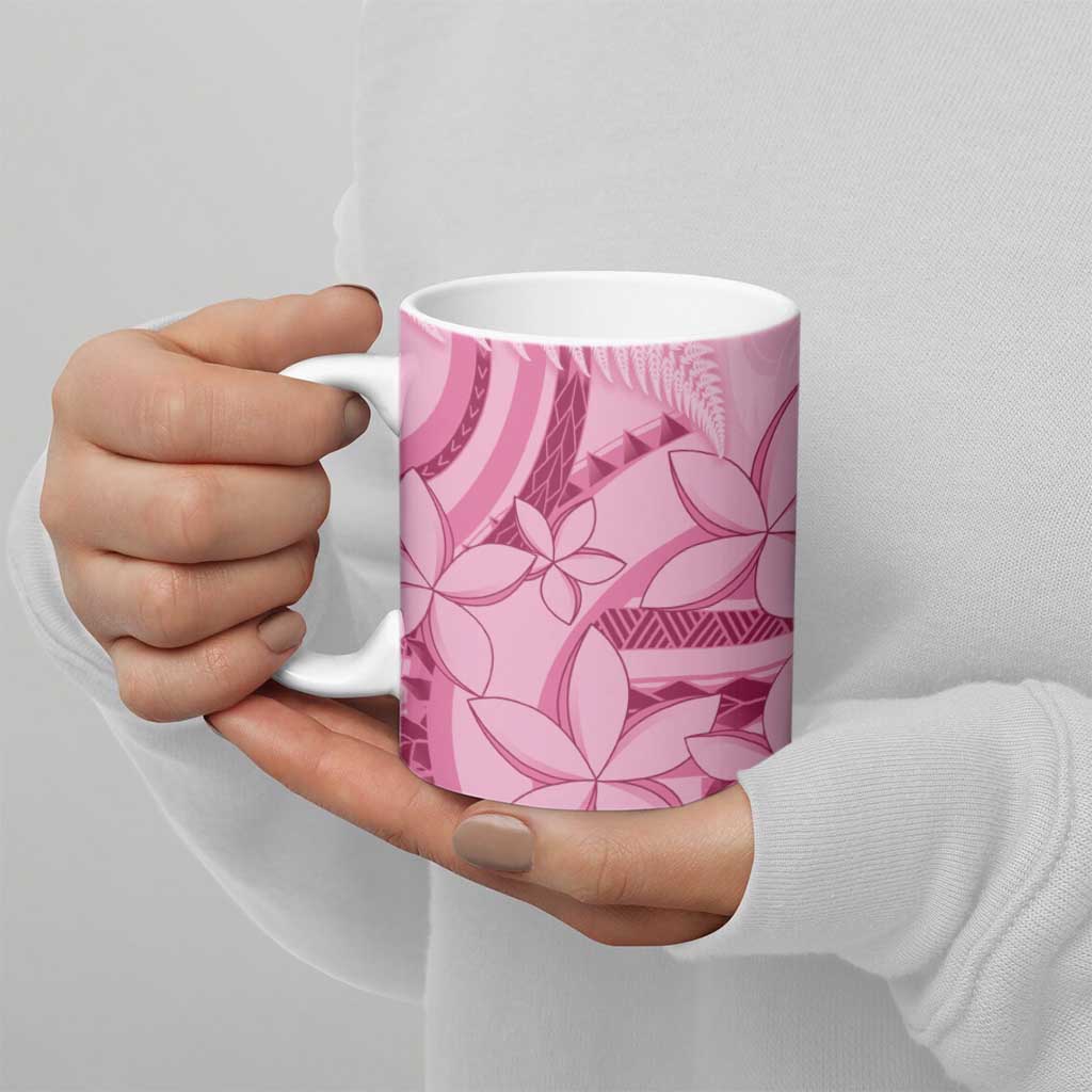 Aotearoa Maori Ceramic Mug Pink Fern Ribbons - Aussie Hoodie