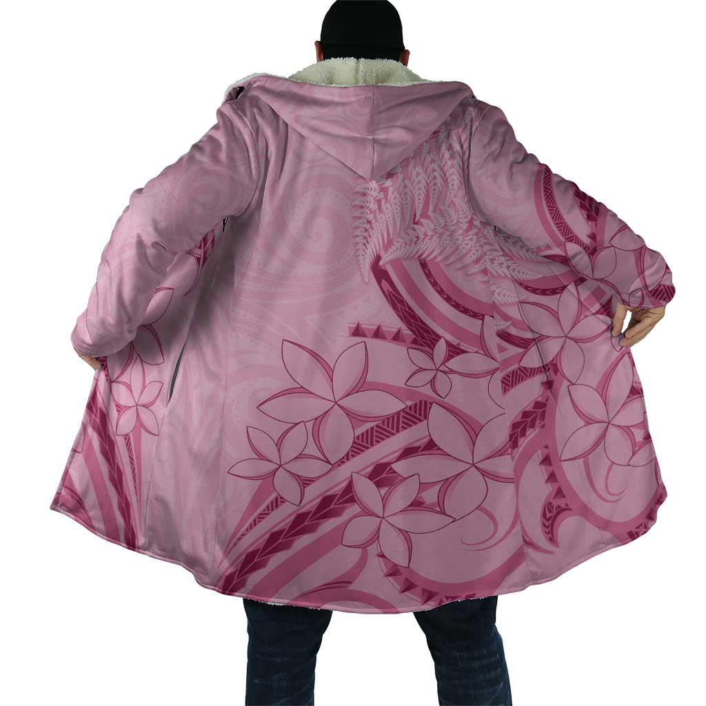Aotearoa Maori Cloak Pink Fern Ribbons - Aussie Hoodie