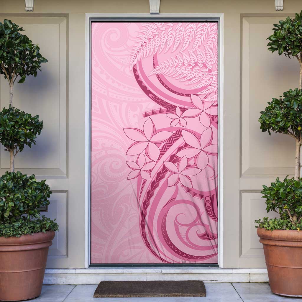 Aotearoa Maori Door Cover Pink Fern Ribbons - Aussie Hoodie