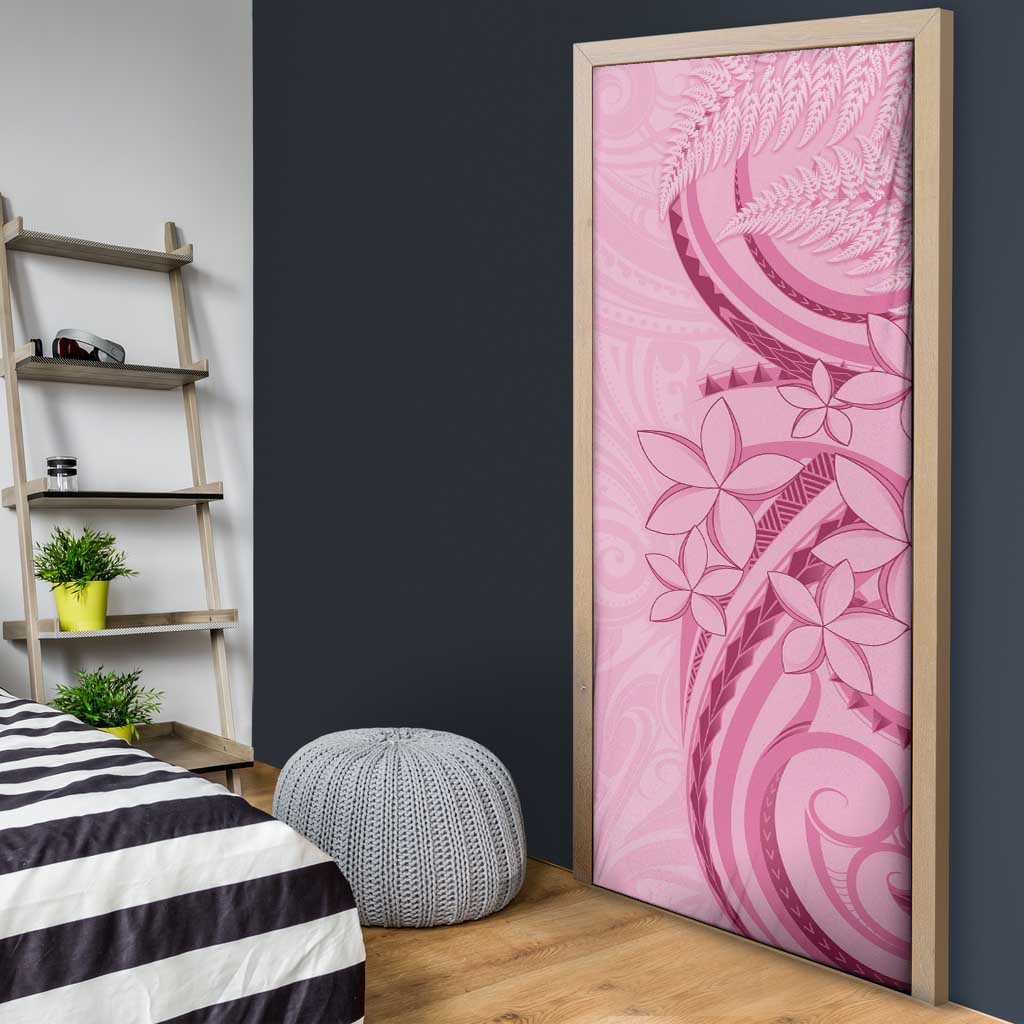 Aotearoa Maori Door Cover Pink Fern Ribbons - Aussie Hoodie