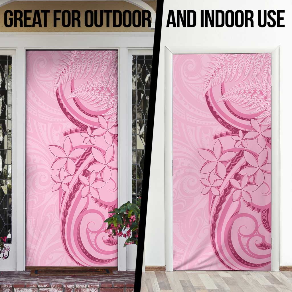 Aotearoa Maori Door Cover Pink Fern Ribbons - Aussie Hoodie