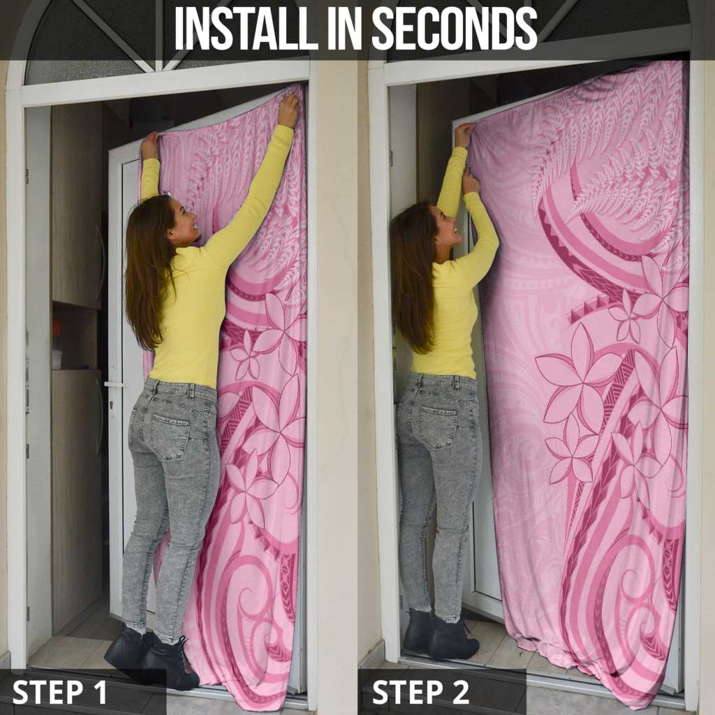 Aotearoa Maori Door Cover Pink Fern Ribbons - Aussie Hoodie