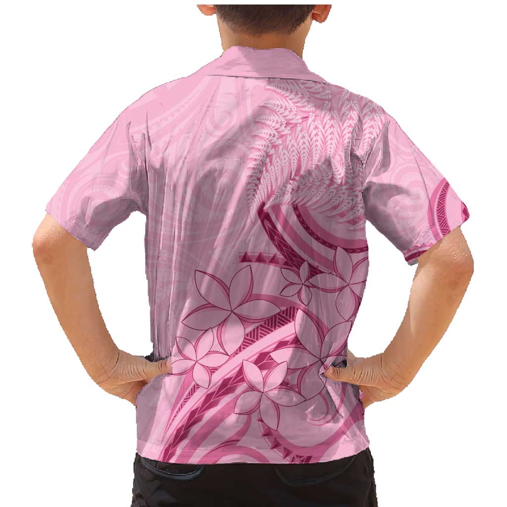 Aotearoa Maori Family Matching Mermaid Dress and Hawaiian Shirt Pink Fern Ribbons - Aussie Hoodie
