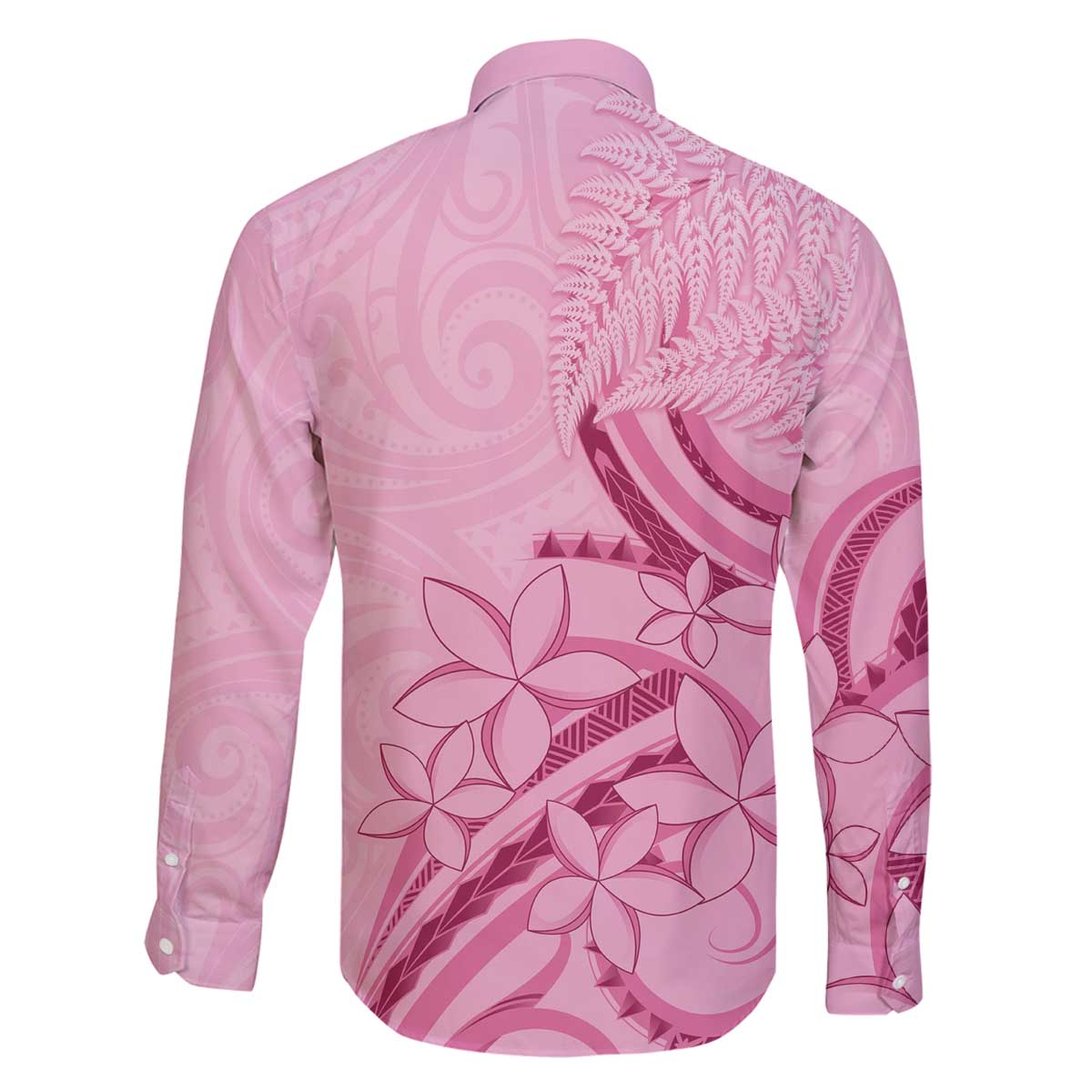 Aotearoa Maori Family Matching Off The Shoulder Long Sleeve Dress and Hawaiian Shirt Pink Fern Ribbons - Aussie Hoodie