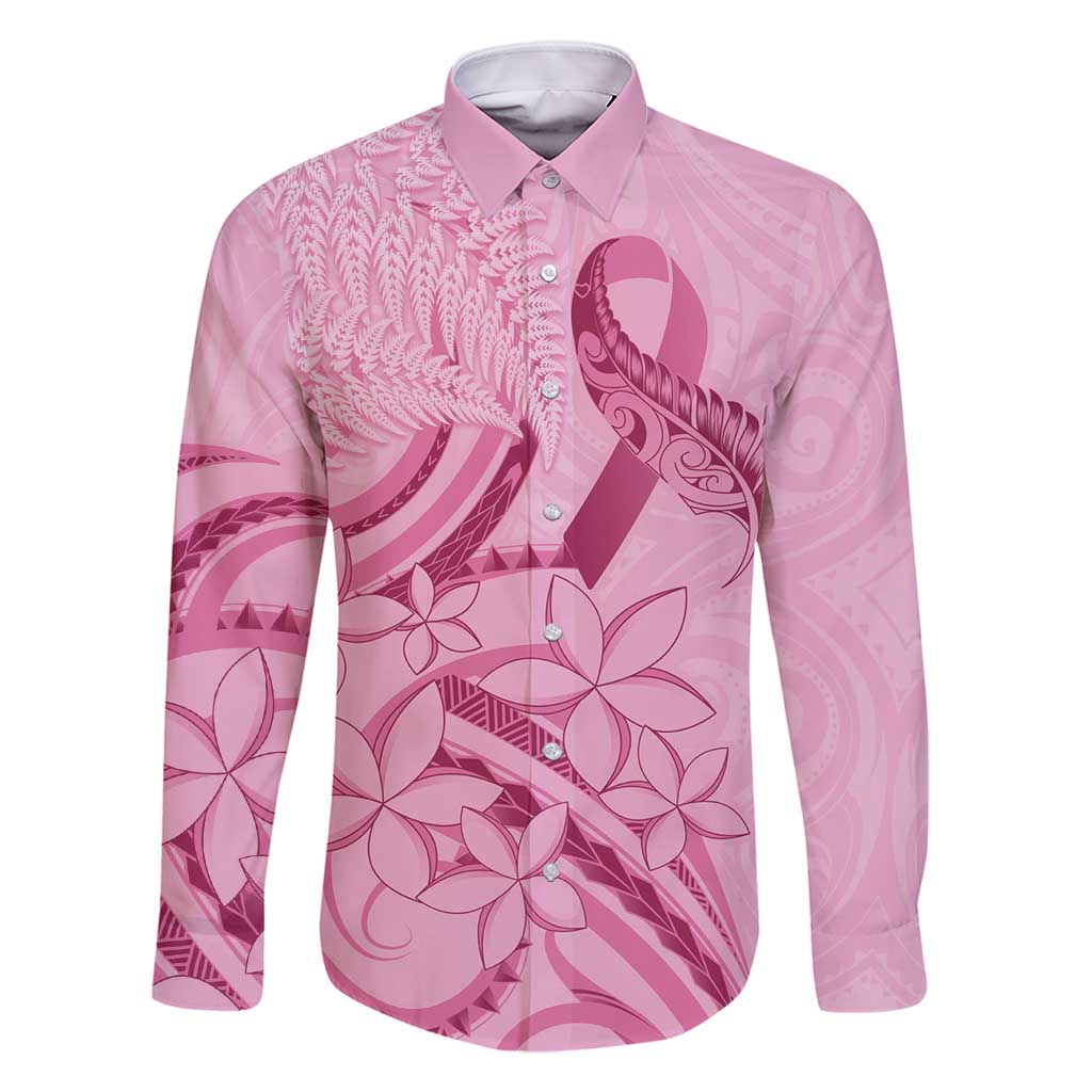 Aotearoa Maori Family Matching Off Shoulder Maxi Dress and Hawaiian Shirt Pink Fern Ribbons - Aussie Hoodie