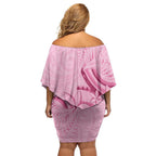 Aotearoa Maori Family Matching Off Shoulder Short Dress and Hawaiian Shirt Pink Fern Ribbons - Aussie Hoodie