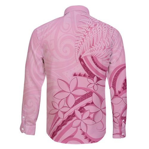 Aotearoa Maori Family Matching Puletasi and Hawaiian Shirt Pink Fern Ribbons - Aussie Hoodie