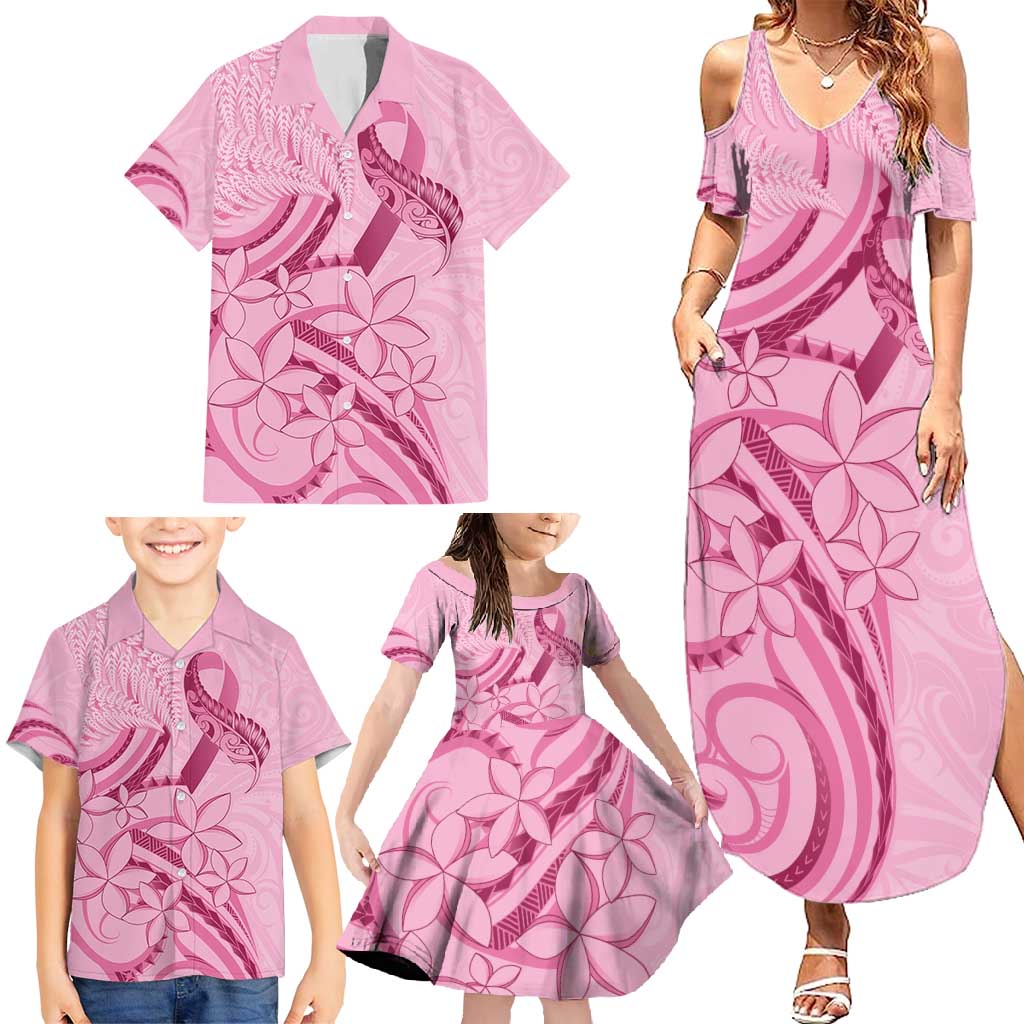 Aotearoa Maori Family Matching Summer Maxi Dress and Hawaiian Shirt Pink Fern Ribbons - Aussie Hoodie