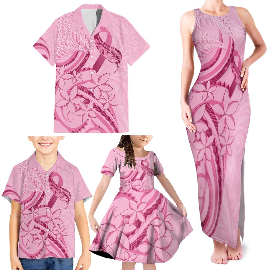 Aotearoa Maori Family Matching Tank Maxi Dress and Hawaiian Shirt Pink Fern Ribbons - Aussie Hoodie