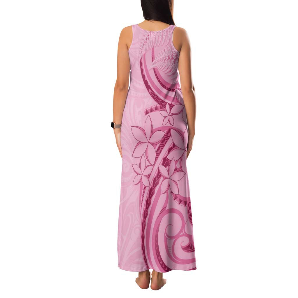 Aotearoa Maori Family Matching Tank Maxi Dress and Hawaiian Shirt Pink Fern Ribbons - Aussie Hoodie