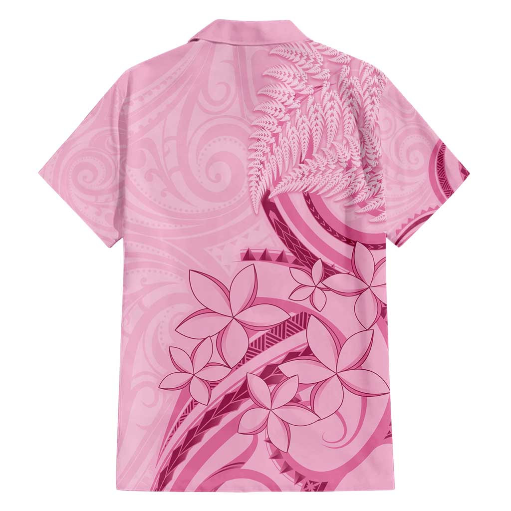 Aotearoa Maori Hawaiian Shirt Pink Fern Ribbons - Aussie Hoodie