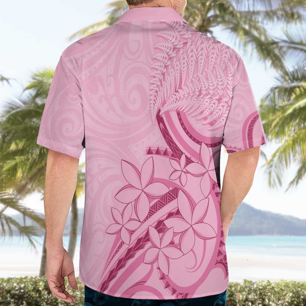 Aotearoa Maori Hawaiian Shirt Pink Fern Ribbons - Aussie Hoodie