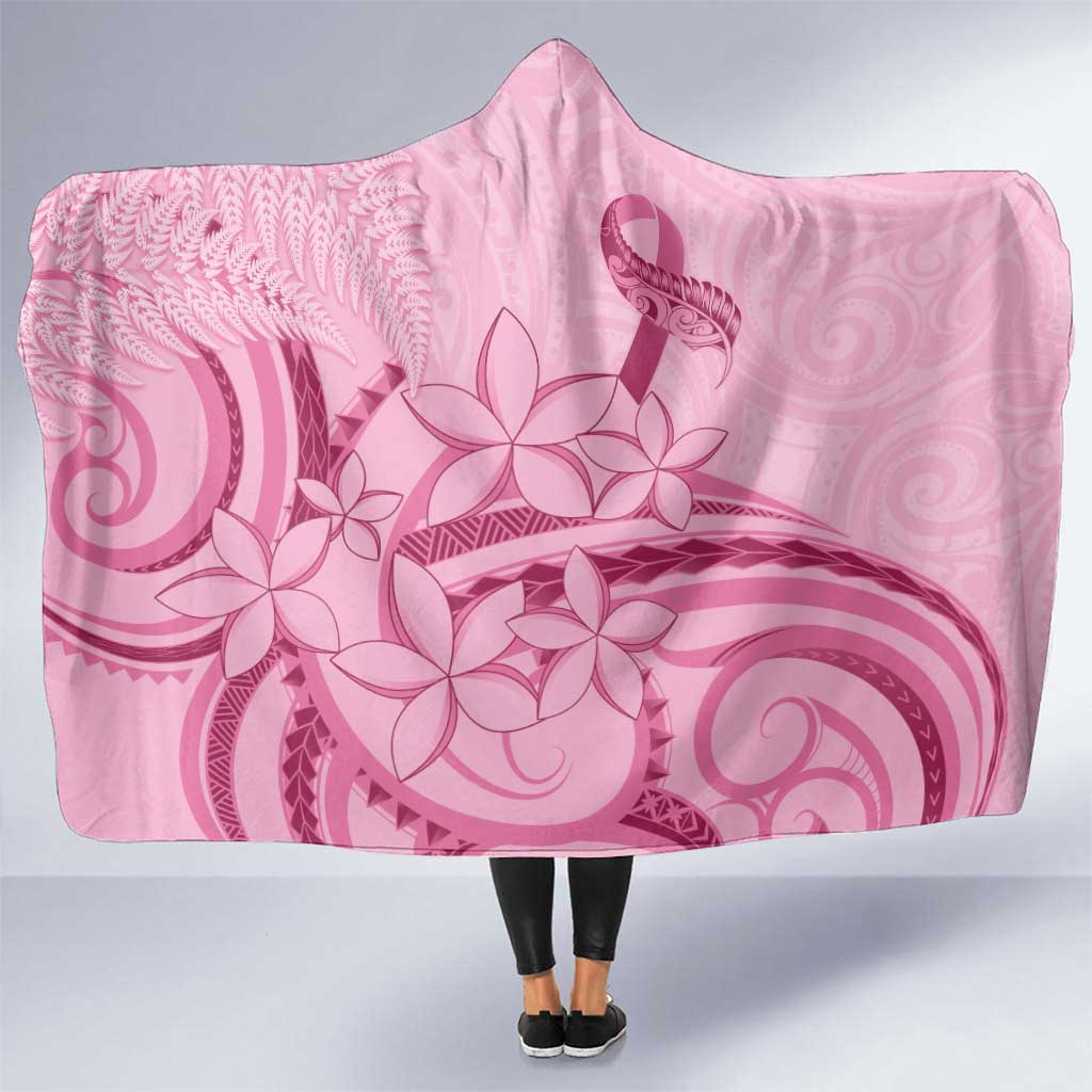 Aotearoa Maori Hooded Blanket Pink Fern Ribbons - Aussie Hoodie