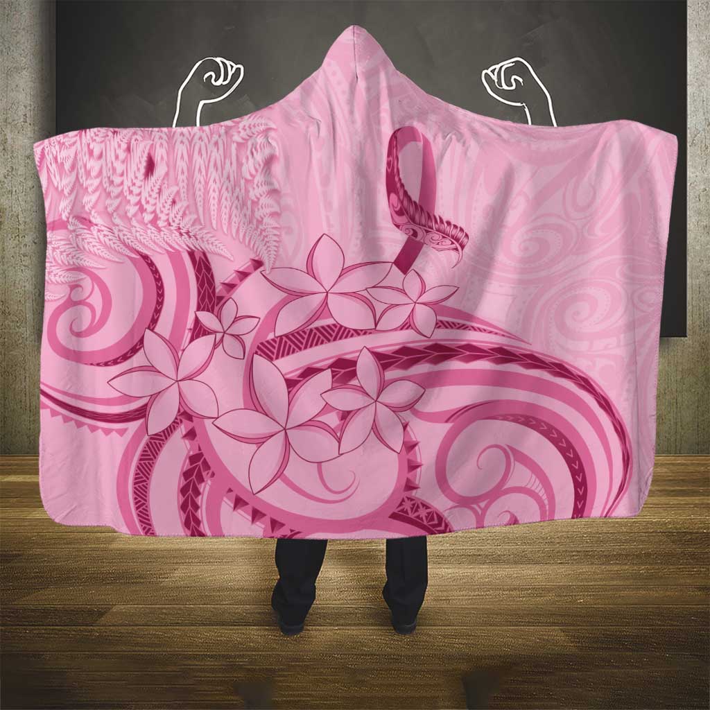 Aotearoa Maori Hooded Blanket Pink Fern Ribbons - Aussie Hoodie