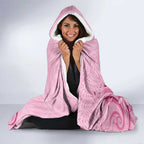 Aotearoa Maori Hooded Blanket Pink Fern Ribbons - Aussie Hoodie
