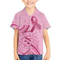 Aotearoa Maori Kid Hawaiian Shirt Pink Fern Ribbons - Aussie Hoodie