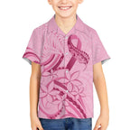 Aotearoa Maori Kid Hawaiian Shirt Pink Fern Ribbons - Aussie Hoodie