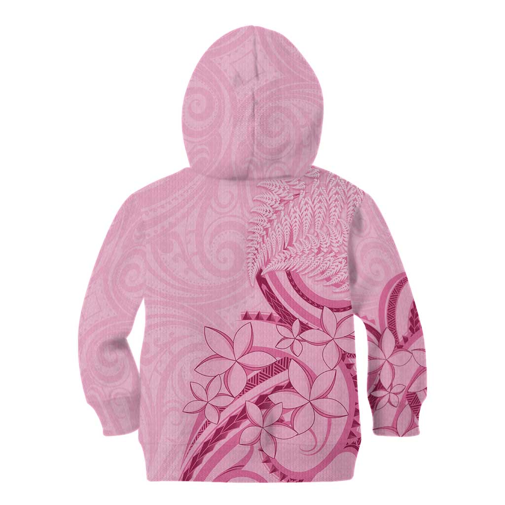 Aotearoa Maori Kid Hoodie Pink Fern Ribbons - Aussie Hoodie