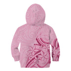 Aotearoa Maori Kid Hoodie Pink Fern Ribbons - Aussie Hoodie