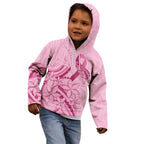 Aotearoa Maori Kid Hoodie Pink Fern Ribbons - Aussie Hoodie