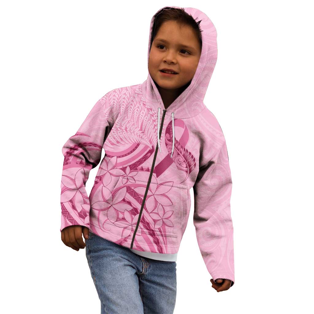 Aotearoa Maori Kid Hoodie Pink Fern Ribbons - Aussie Hoodie
