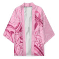 Aotearoa Maori Kimono Pink Fern Ribbons - Aussie Hoodie