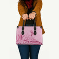 Aotearoa Maori Leather Bag Pink Fern Ribbons - Aussie Hoodie