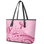 Aotearoa Maori Leather Tote Bag Pink Fern Ribbons - Aussie Hoodie