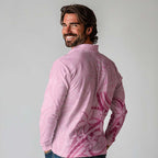 Aotearoa Maori Long Sleeve Polo Shirt Pink Fern Ribbons - Aussie Hoodie