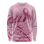 Aotearoa Maori Long Sleeve Shirt Pink Fern Ribbons - Aussie Hoodie