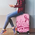 Aotearoa Maori Luggage Cover Pink Fern Ribbons - Aussie Hoodie