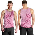 Aotearoa Maori Men Tank Top Pink Fern Ribbons - Aussie Hoodie