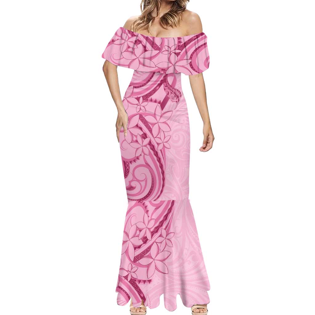 Aotearoa Maori Mermaid Dress Pink Fern Ribbons - Aussie Hoodie