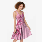 Aotearoa Maori Midi Dress Pink Fern Ribbons - Aussie Hoodie