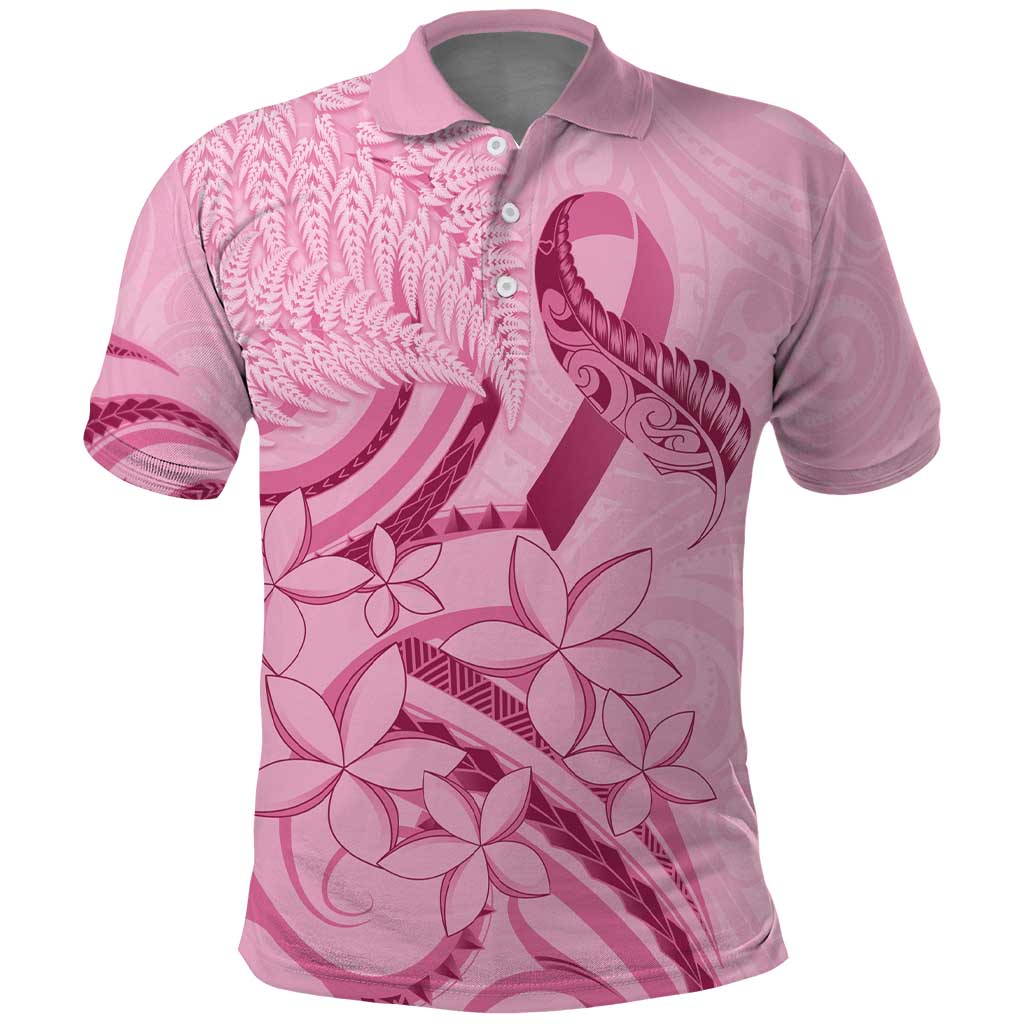 Aotearoa Maori Polo Shirt Pink Fern Ribbons - Aussie Hoodie