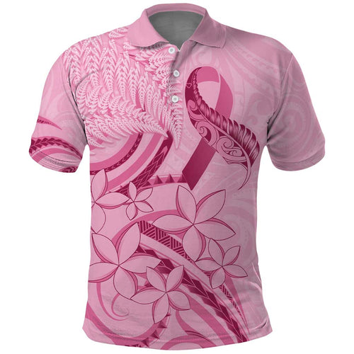 Aotearoa Maori Polo Shirt Pink Fern Ribbons - Aussie Hoodie